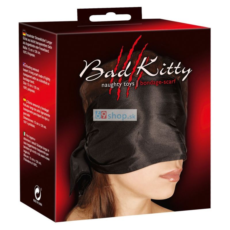 Bad Kitty - Bondage šál (čierna)