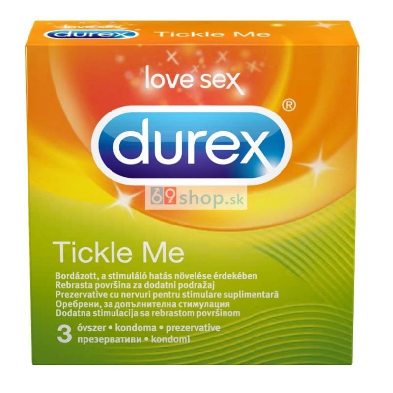 Durex Tickle Me - kondom s žebernatých povrchem (3 ks)