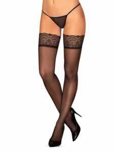 Krásné punčochy Obsessive Firella stockings - černá - L/XL