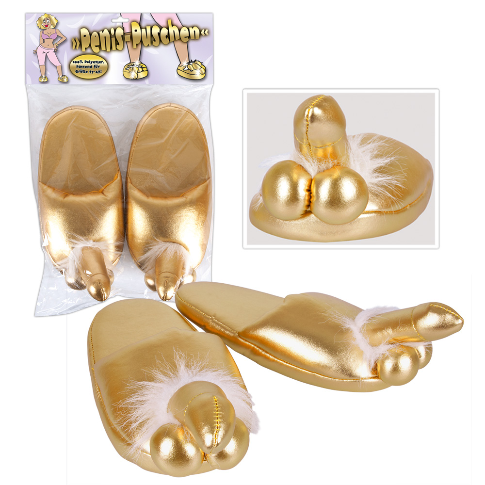 Pantofle "Penis" zlaté