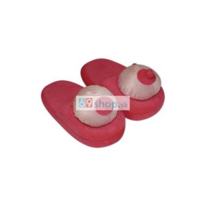 Plyšové růžové papuče - ve tvaru prsou