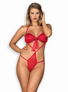 Sexy body Obsessive Giftella teddy - červená - L/XL