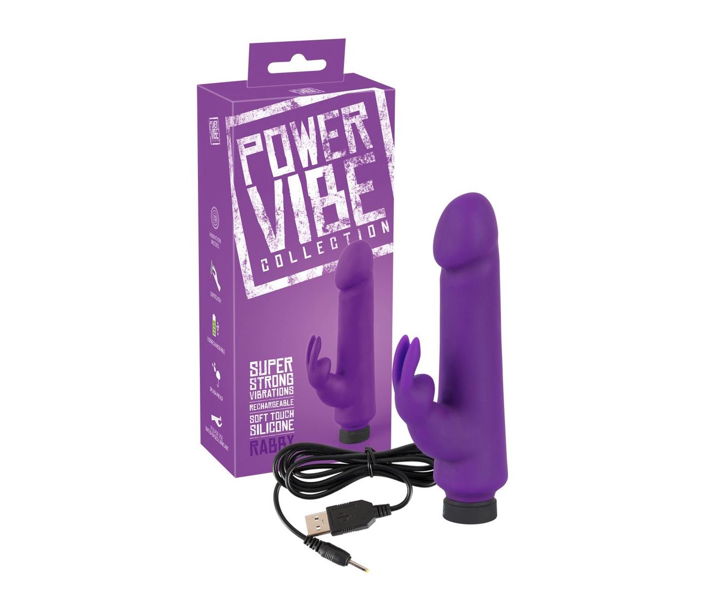 Velmi výkonný vibrátor + stimulátor klitorisu Raby